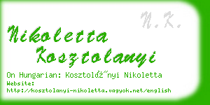 nikoletta kosztolanyi business card